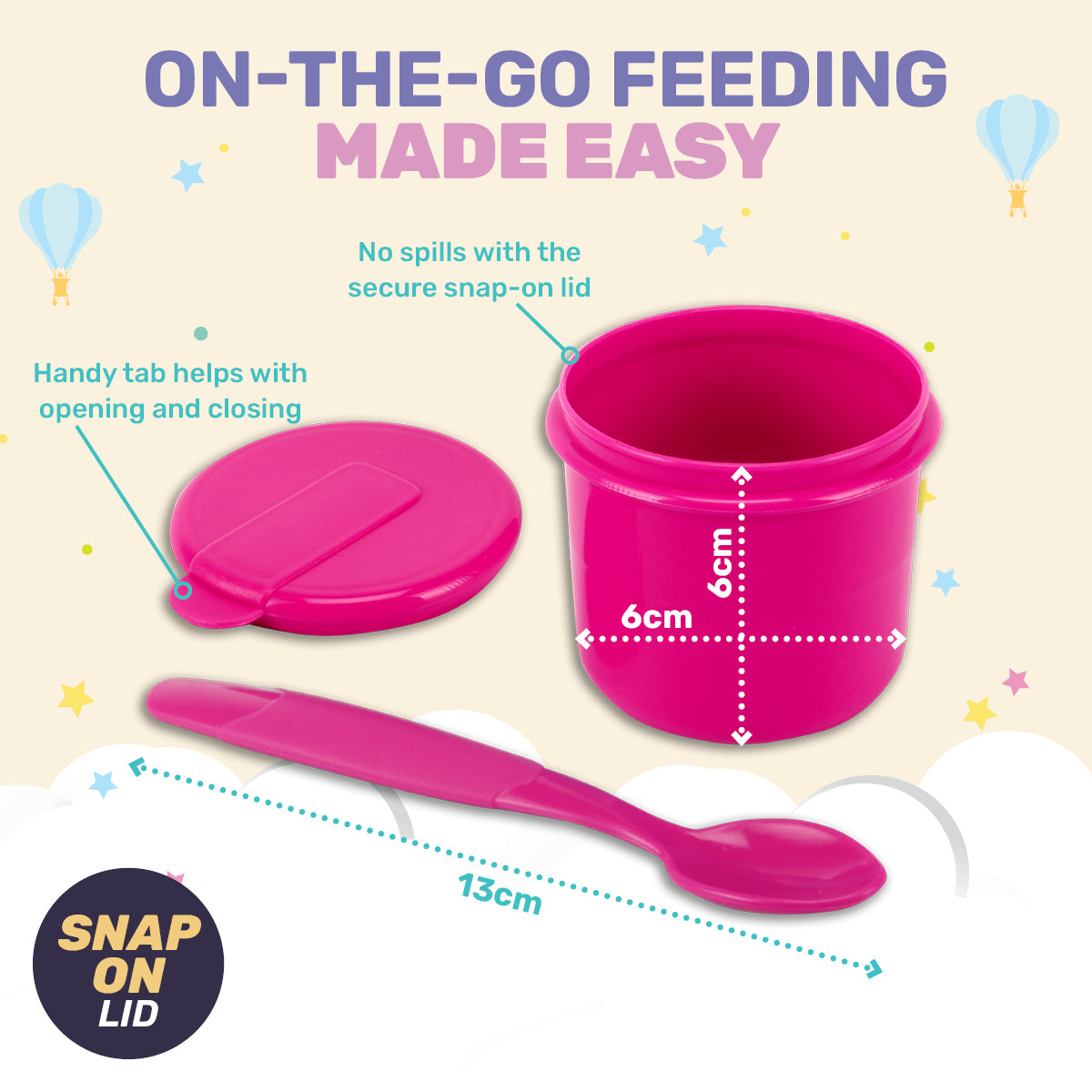 Baby Food Storage Pots & Spoons Little Infants AU