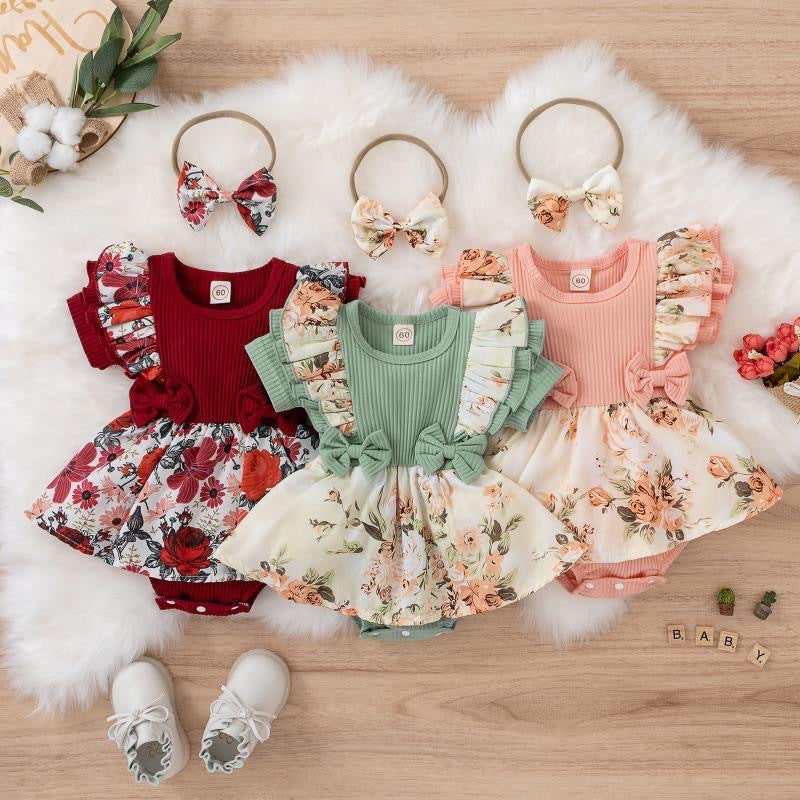 Bowknot Floral Summer Baby Girl Dress