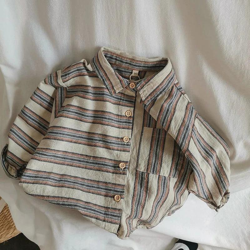 Boy's Retro Striped Shirt