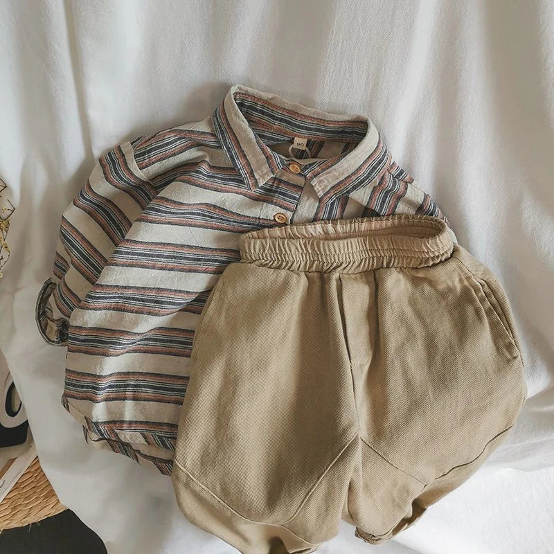 Boy's Retro Striped Shirt
