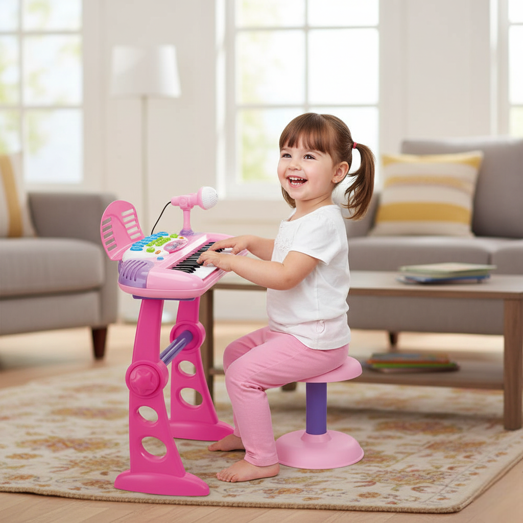 Kids Electronic Piano Keyboard with Stand 37 Keys Beginner – Little ...