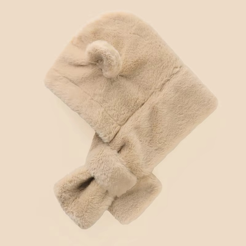 Kids Bear Winter Hat with Scarf