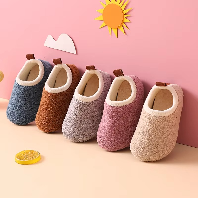 Kids Cotton Slippers – Warm Indoor Winter Shoes