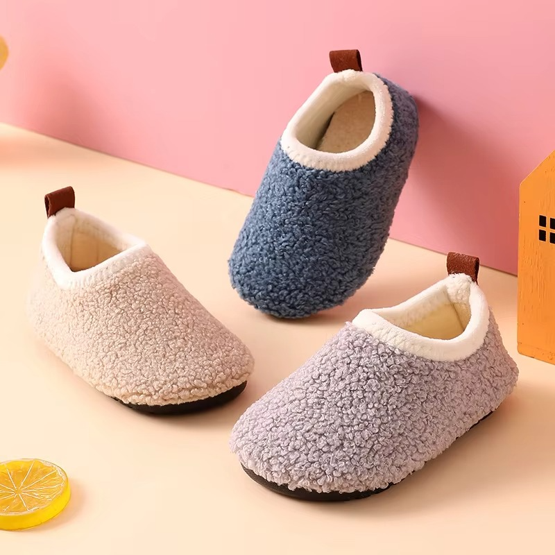 Kids Cotton Slippers – Warm Indoor Winter Shoes