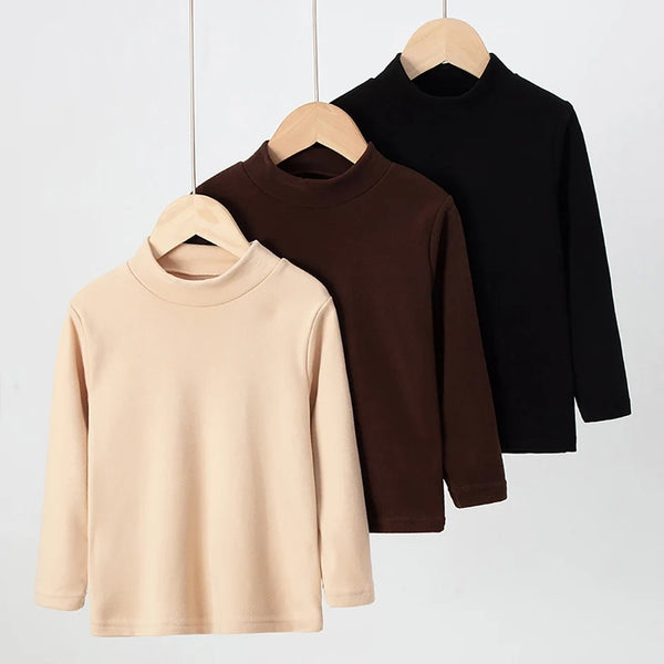 Kids Mid-Collar Long Sleeve Tee – Unisex & Warm