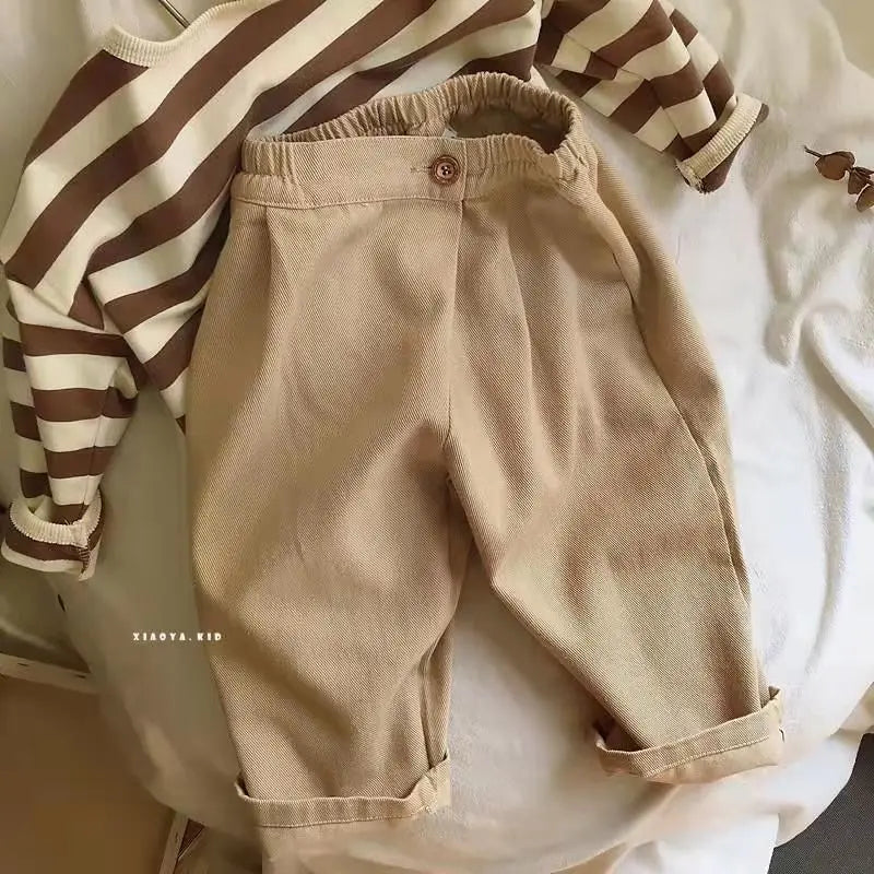 Kids Solid Color Loose Harlan Pants