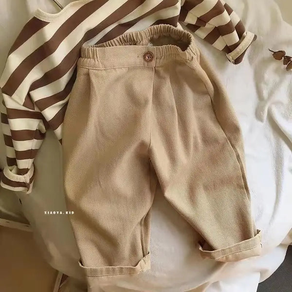 Kids Solid Color Loose Harlan Pants