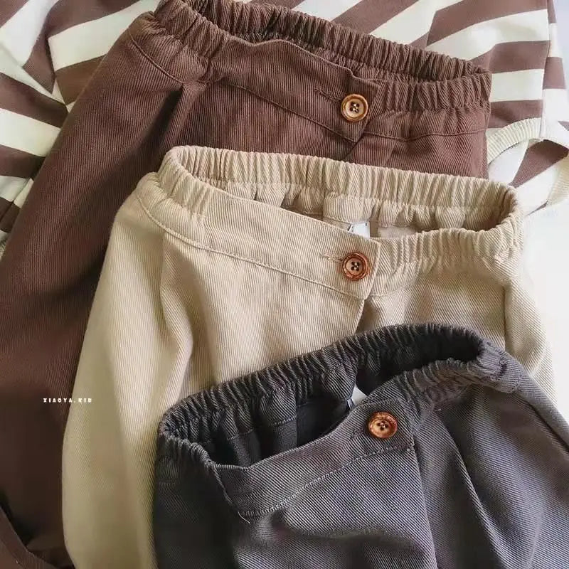 Kids Solid Color Loose Harlan Pants