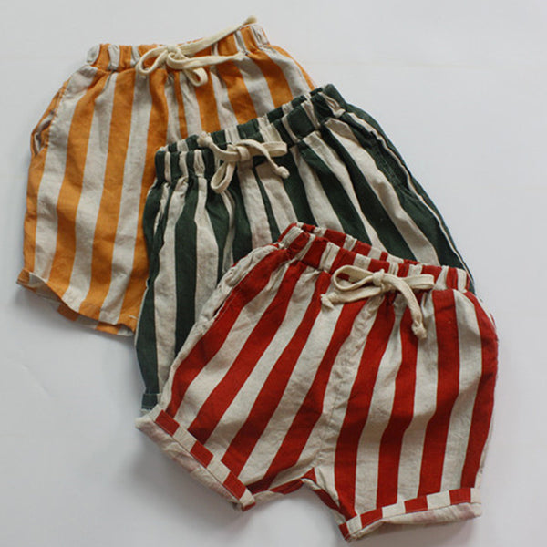 Kids Stripes Linen Shorts