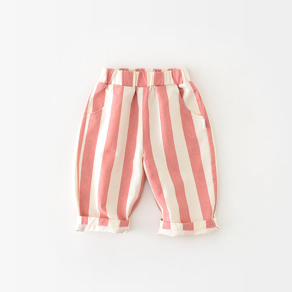 Kids High Waist Stripe Pants