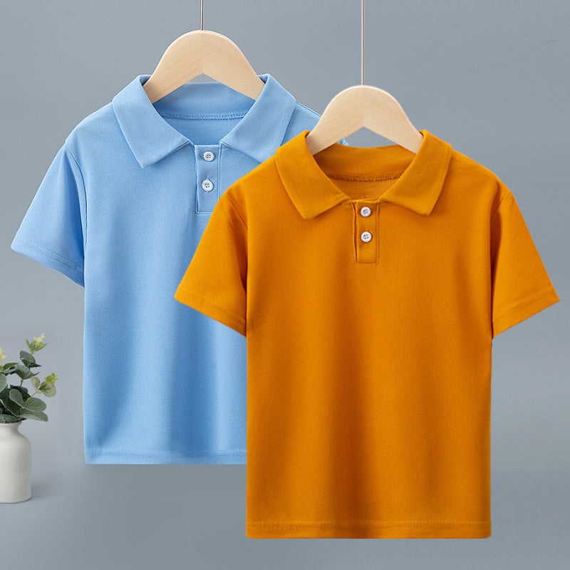Kids Solid Colour Summer Polo Shirt