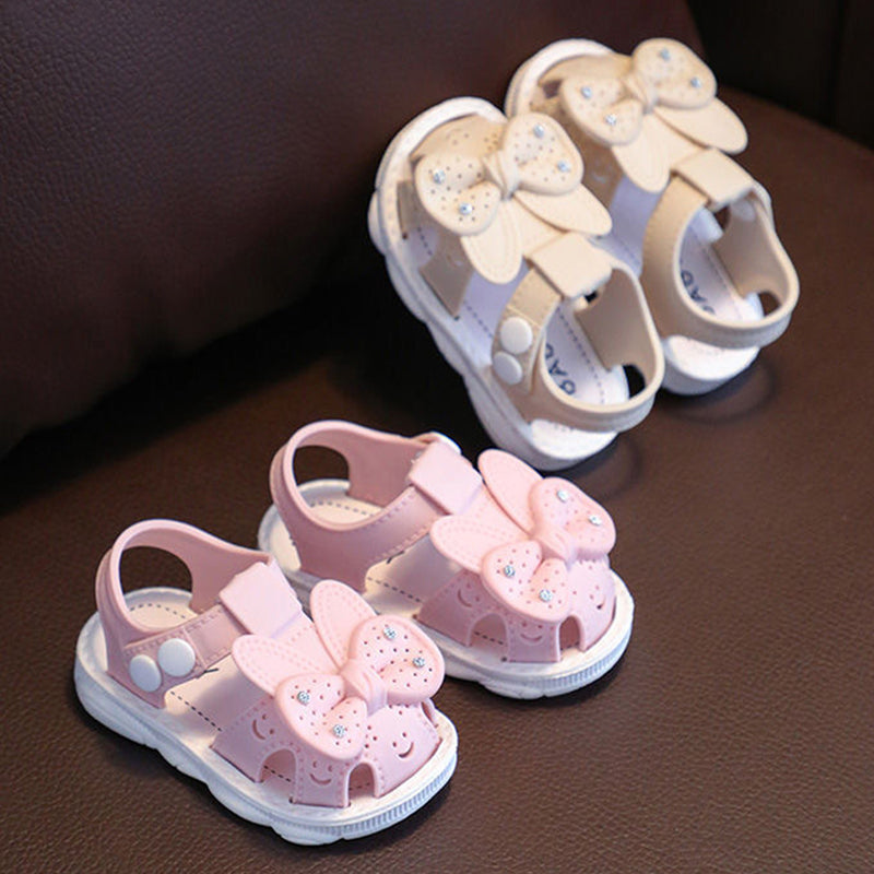Bow Rhinestone Baby Shoes For Girls