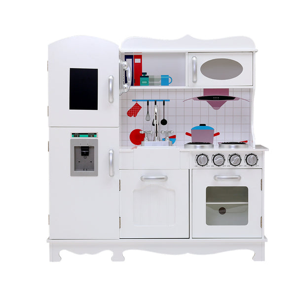 Kids White Wooden Kitchen Play Set