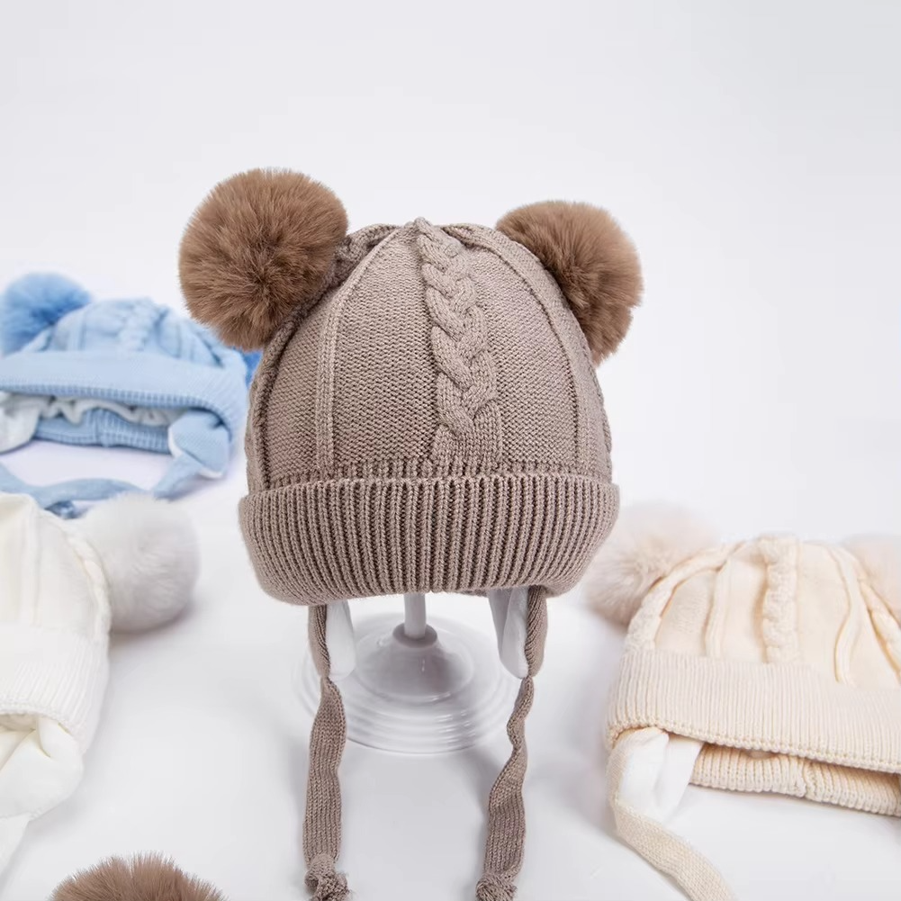 Thick Pompom Winter Hat for Boys & Girls