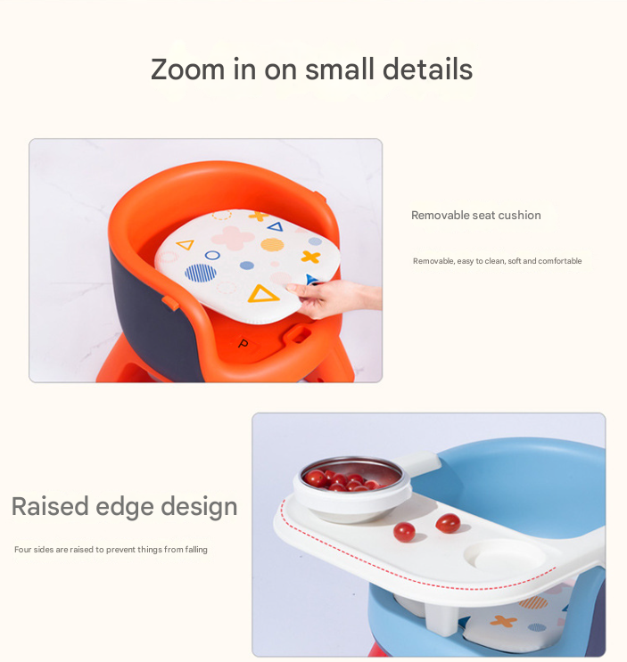 Baby Floor Seat & Booster Dining Chair with Removable Tray
