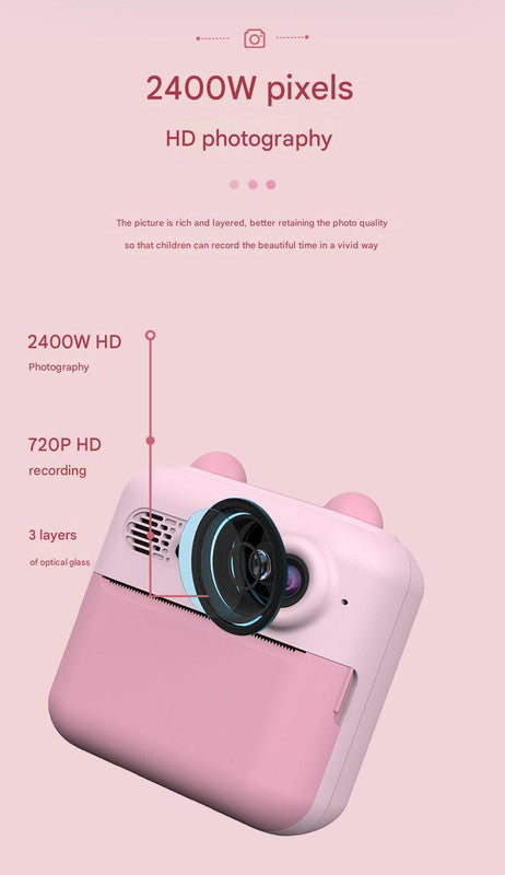 Kids Instant Print Digital Camera with 180° Flip Lens
