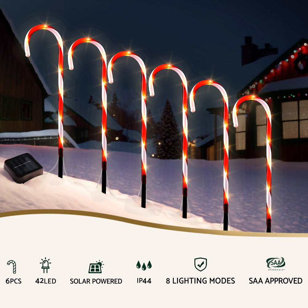6 PCS Solar Christmas Path Ground Lights