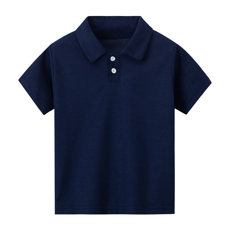 Kids Solid Colour Summer Polo Shirt