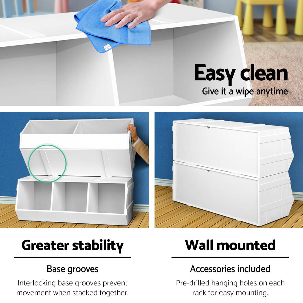 Kids Toy Box Bookshelf Storage