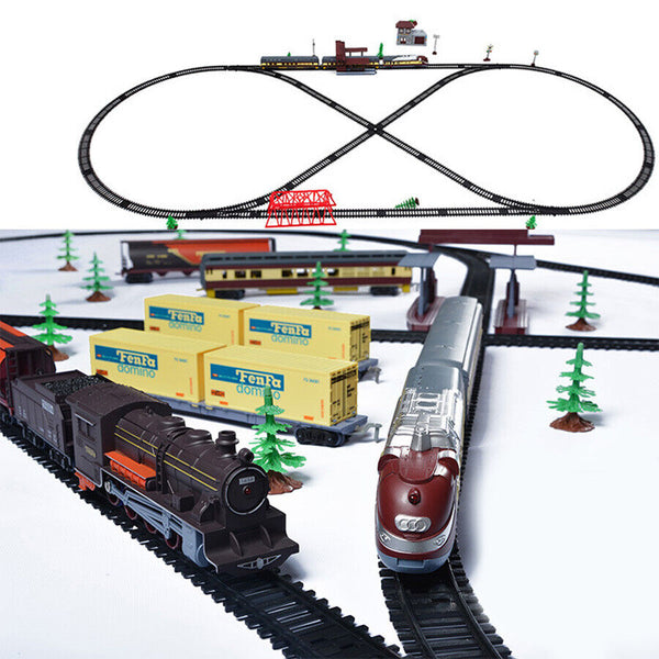 Electric Large Classic Train Set Rail Track Carriages Kids Vehicle